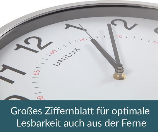 Unilux Wanduhr Metallisch Gray Ø30cm