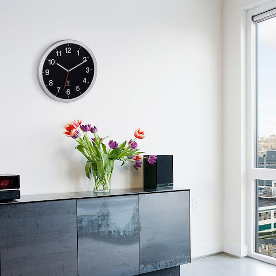 TFA TFA Wanduhr Glas Schwarz Ø40cm