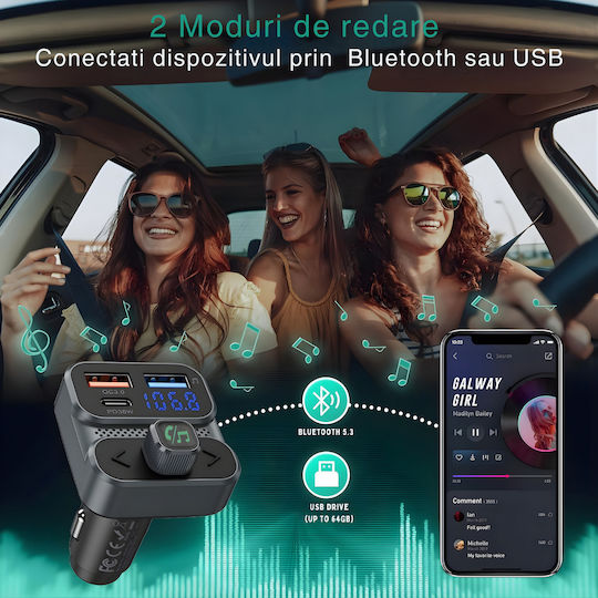 SGTT FM Transmitter Αυτοκινήτου με Bluetooth / USB / MicroSD