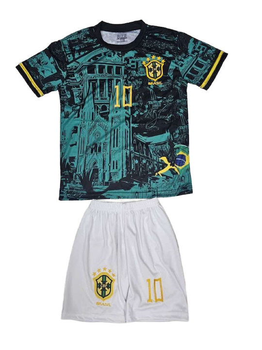 Kids Football Set Vini Jr Brazil National Team Special Rio Edition Green Balón De Oro Green Unisex Kids Av130