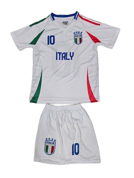 Kids Football Set Del Piero Italy National Team 2025 White Balón De Oro White Unisex Kids Ab133
