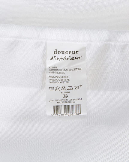Douceur d'Intérieur Τραπεζομάντηλο Αλέκιαστο Essentiel Blanc 140x300εκ.