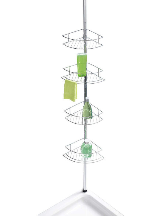 Wenko Dolcedo An der Wand montiert Badezimmerregal Inox mit 4 Regalböden 31x23x275cm Silber