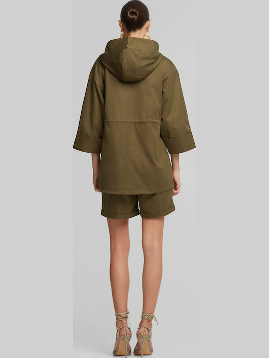 Women's Parka Jacket for Winter Khaki