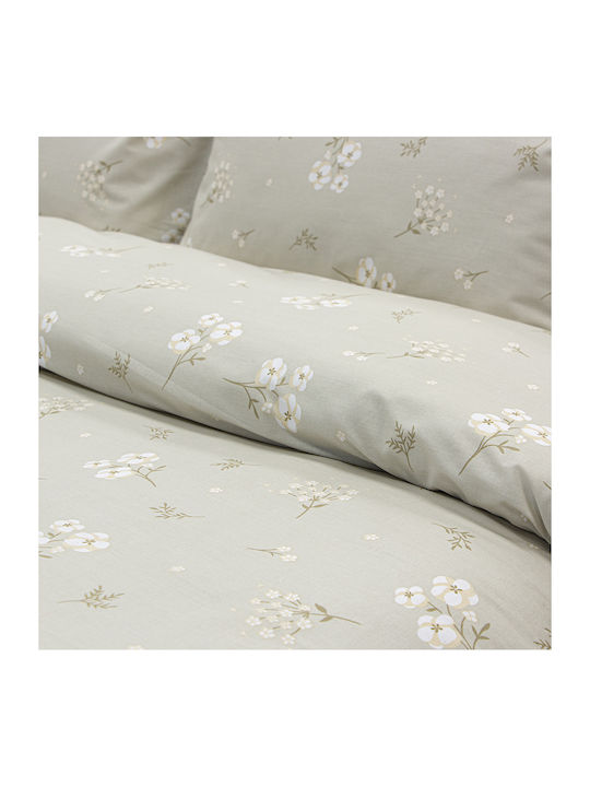 Lino Home Cotton Duvet Cover Set 165x245cm Single with Pillowcase Diminuto Beige