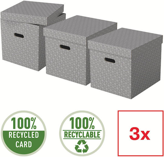 Esselte Kunststoff Aufbewahrungsboxen mit Deckel 3 Stück