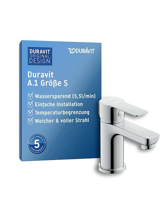 Duravit Αναμεικτική Μπαταρία Νιπτήρα Ασημί