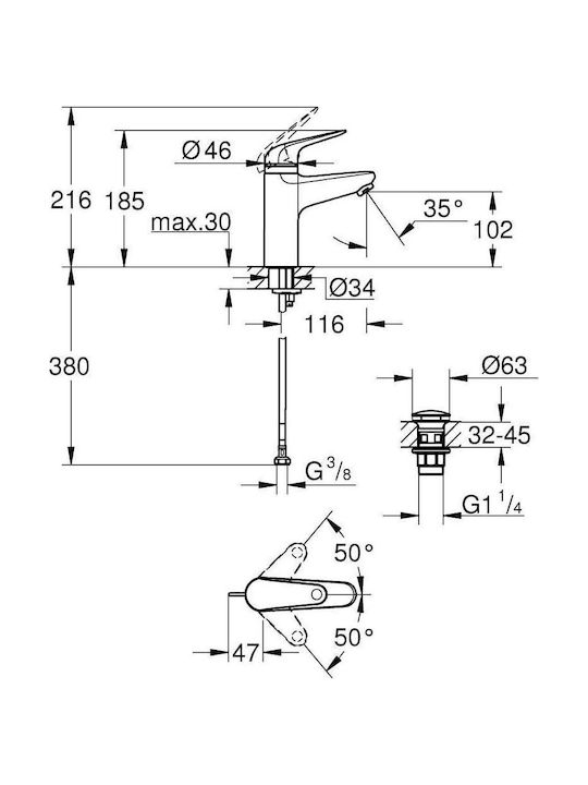 Grohe Mischung Waschtischarmatur