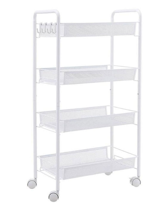 Sidirela Roco Kitchen Trolley Metallic 4 Tiers Black 44x26x83cm