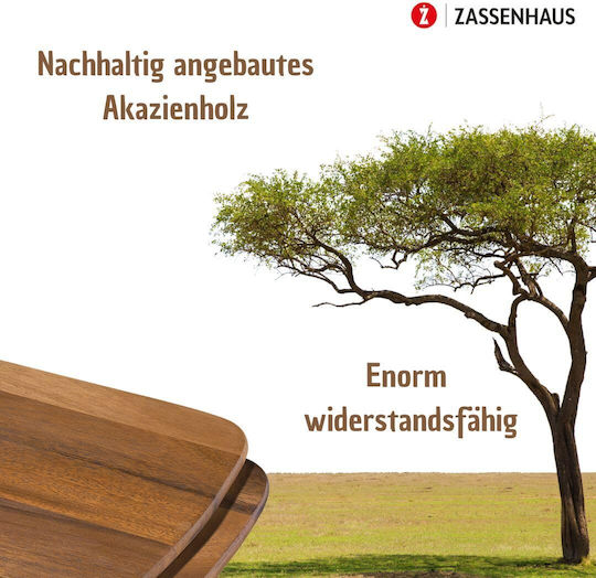 Zassenhaus Rectangular Wooden Chopping Board Set for Bread Brown 28x20cm 2pcs