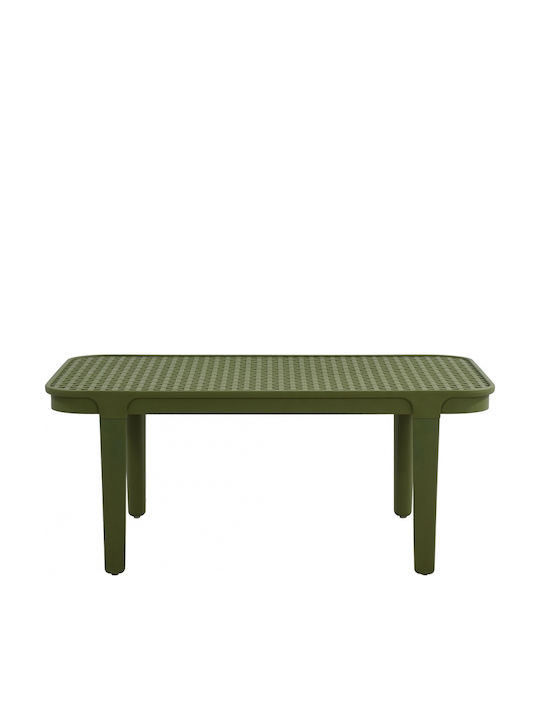 Rechteckiger Zentral Kaffeetisch Grün M96xP55xH40cm