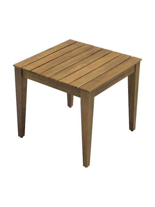 Sitting Room Table for Small Outdoor Spaces Made of Acacia Napole Natural Wood Shade 50x50x45cm