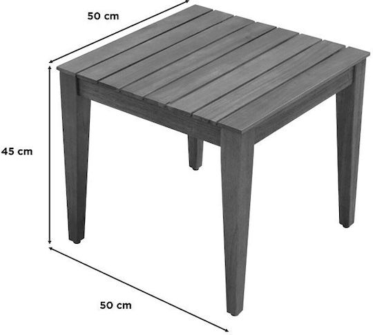 Sitting Room Table for Small Outdoor Spaces Made of Acacia Napole Natural Wood Shade 50x50x45cm