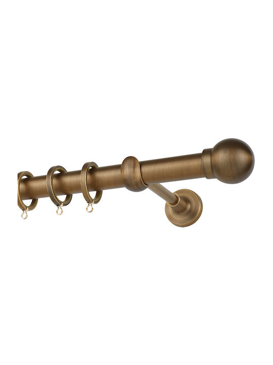 Zogometal Μεταλλικό Κουρτινόξυλο Easy Line Μονό Φ25mm 160εκ. Μπρονζέ