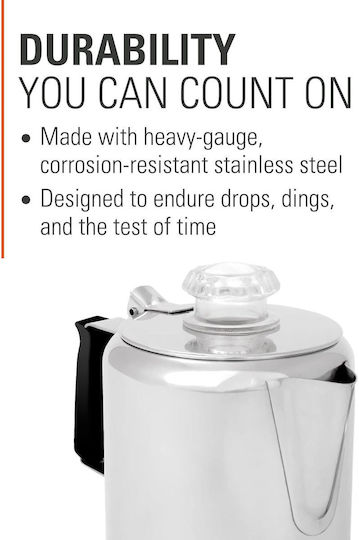 GSI Outdoors Stovetop Espresso Pot Argintiu