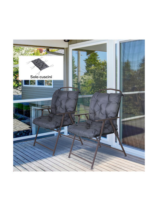 Outsunny Perna Scaunului De Grădină Cu Spătar Gri 50x98cm