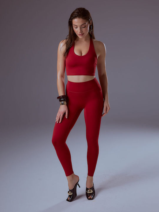 Women's Firming High Waist Leggings Burgundy