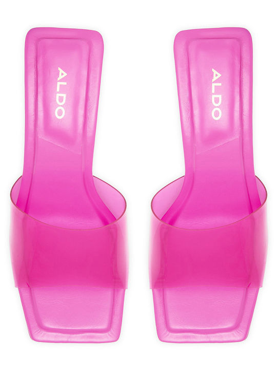 Mules With Thin High Heel In Fuchsia Colour