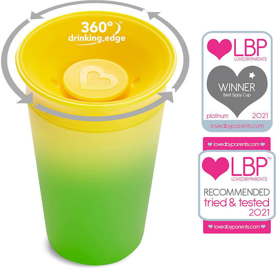 Munchkin Cana Pentru Copii Miracle 360° Din Plastic Galben 266ml Pentru 12luni+