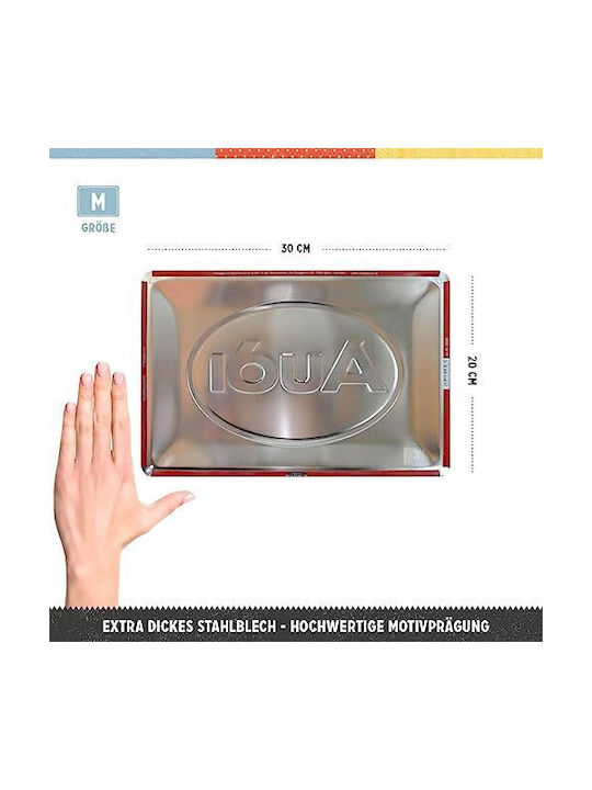 Nostalgic Art 3D Wall Decor Sign Audi Logo Red Shine Handmade Burgundy Made of Metal 30x10x20cm