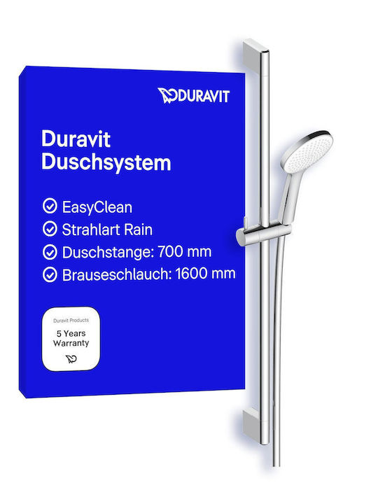 Duravit Στήλη Ντουζ χωρίς Μπαταρία Ασημί