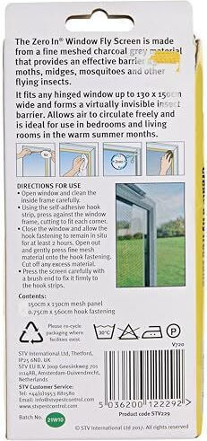 STV Mosquito Net Window with Velcro Permanent Black 150x130cm