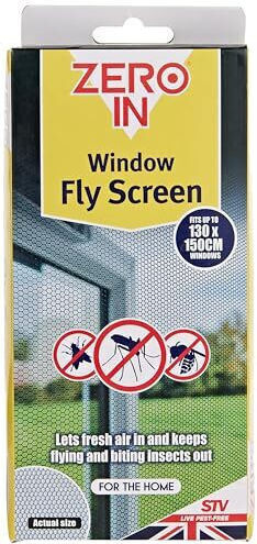 STV Mosquito Net Window with Velcro Permanent Black 150x130cm