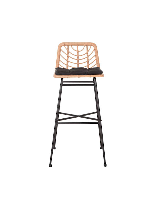 Scaun De Bar Din Rattan Negru, Bej 49x50x101cm Scaun De Bar Din Rattan Negru, Bej 49x50x101cm