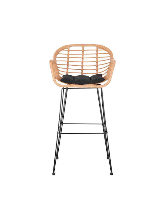 Scaun De Bar Din Rattan Bej, Negru 54x55x108cm Scaun De Bar Din Rattan Bej, Negru 54x55x108cm