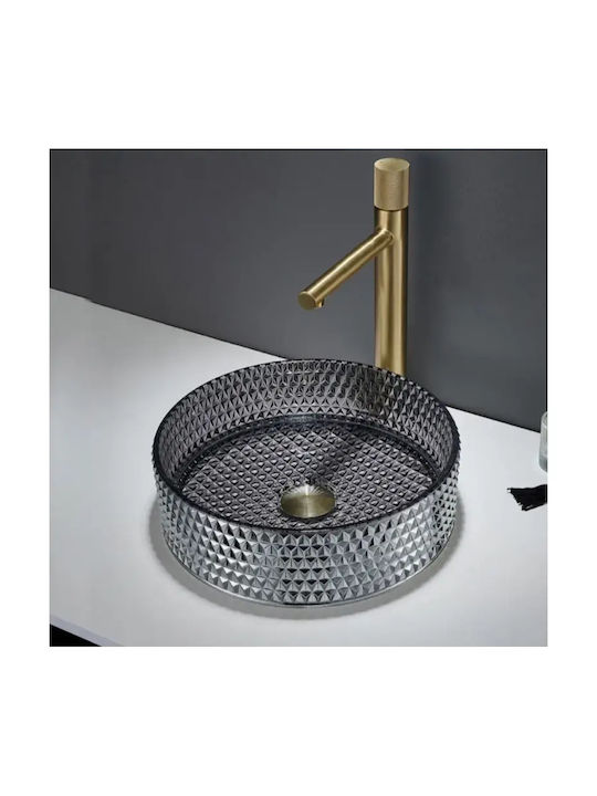 Tema Countertop Sink Glass 40x40x11cm Black