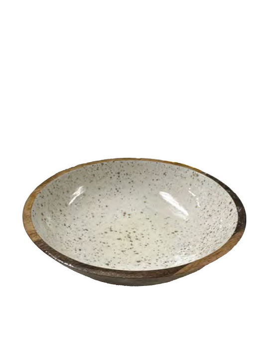 Prestige Wooden Salad Bowl White 30x30cm