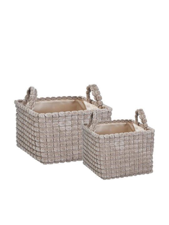 Koopman Aufbewahrungskorb Stoff Beige 2Stück