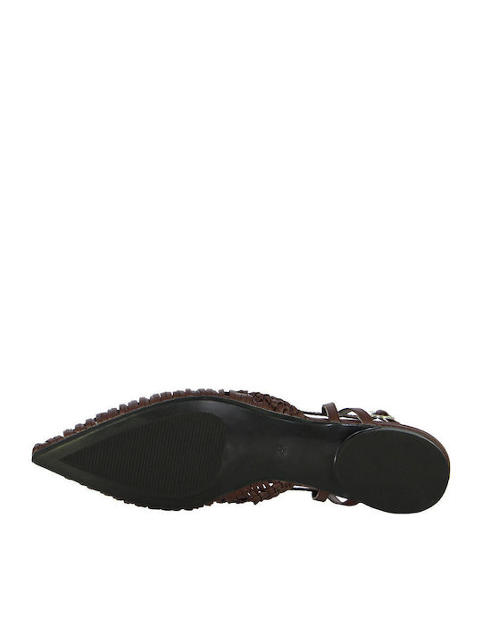 Women's Ballerina Shoes Slingback With Strap In Brown Color