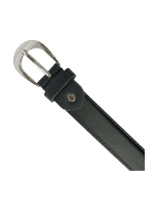 Wide Leather Women's Black Belt 1002-Black-125cm