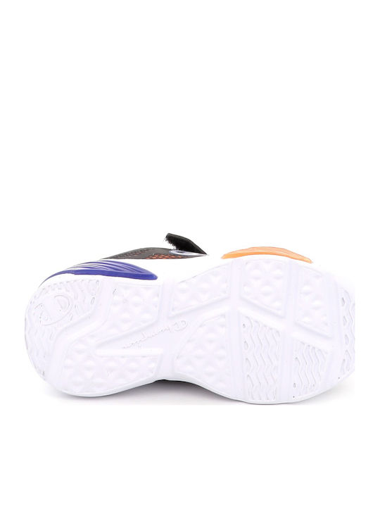 Kids Sneakers with Hoop & Loop Closure and Lights Black