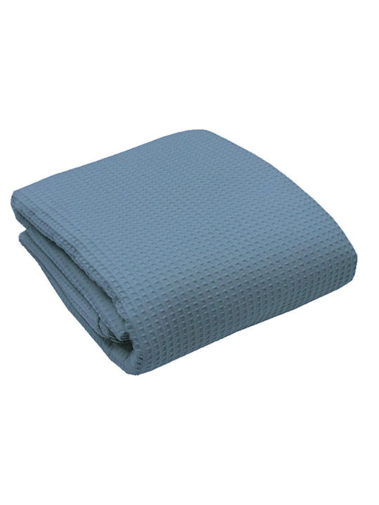 Pique Cotton Blue Single Blanket 165×265 Sunshinehome