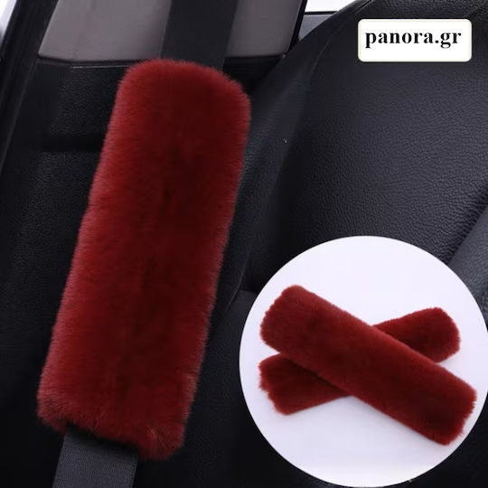 Καλυμμα Ζωνης Αυτοκ Του Γουνινο Σετ 2 Τεμ Μπορντω