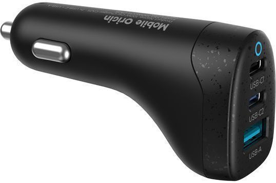 Mobile Origin Φορτιστής Αυτοκινήτου 100W Γρήγορης Φόρτισης με Θύρες: 1xUSB 2xType-C Μαύρο Χρώμα