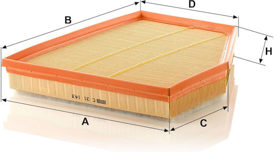 Mann Filter Φίλτρο Αέρα Αυτοκινήτου για BMW E60 / Σειρά 5 / Σειρά 6