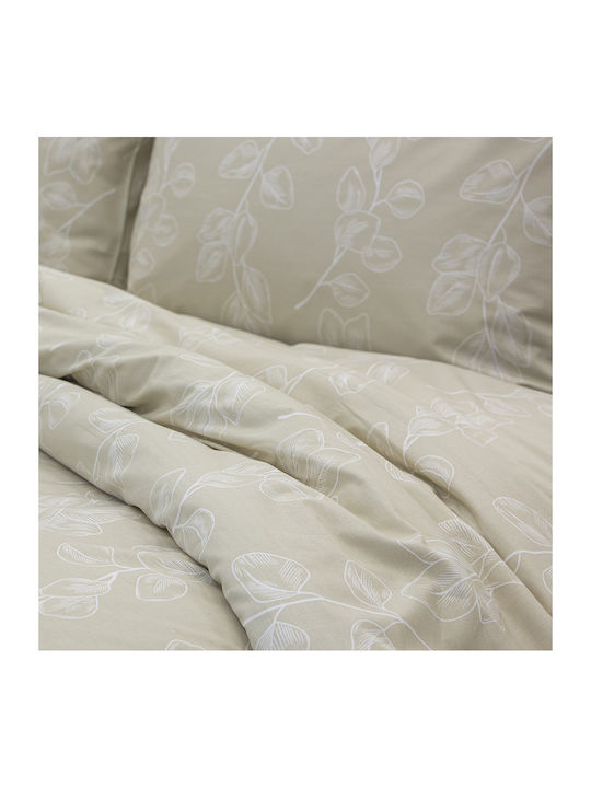 Lino Home Dejar Σετ Σεντόνια Υπέρδιπλα με Λάστιχο 165x200+32εκ. Μπεζ (4τμχ)