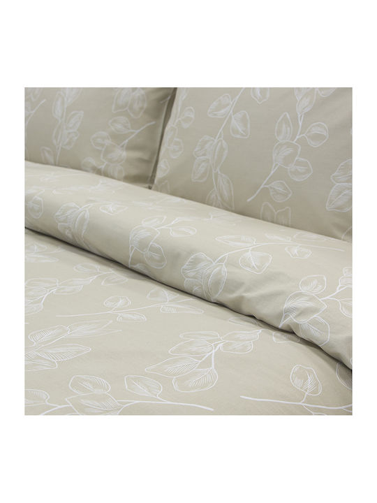 Lino Home Dejar Σετ Σεντόνια Υπέρδιπλα με Λάστιχο 165x200+32εκ. Μπεζ (4τμχ)