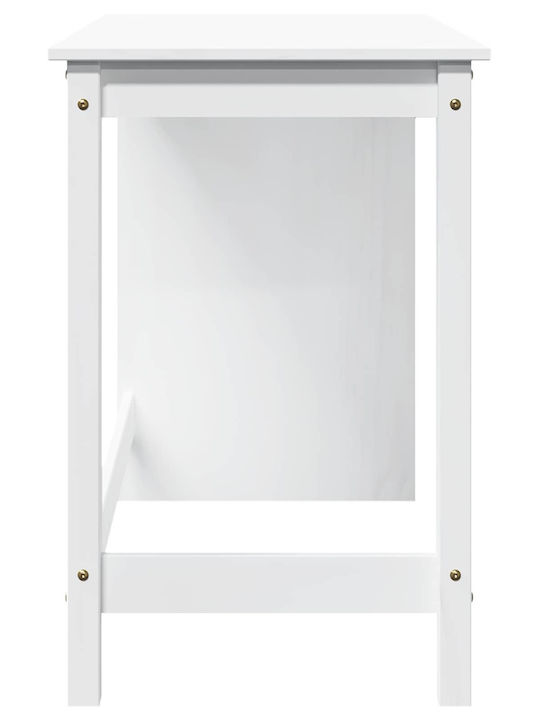 Desk Solid Wood White 112x50x75 cm