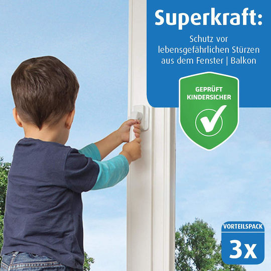 Reer Securitate Fereastră Din Plastic În Culoare Albă 5x7.1cm 3 Bucăți