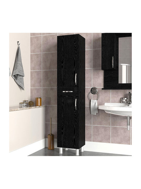 Selina Kitchen Tall Cupboard Sencron Black 35x31x179cm