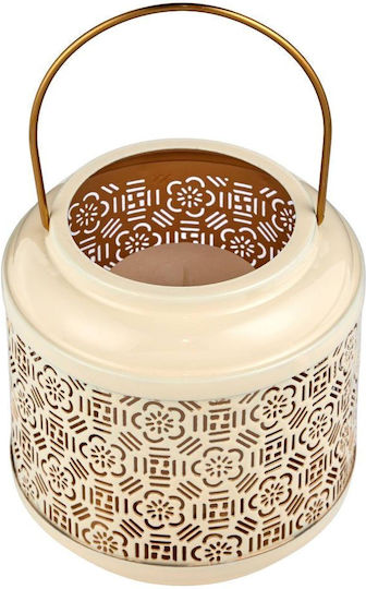 Butlers Metallische Tischlaterne Beige 15x15x15cm
