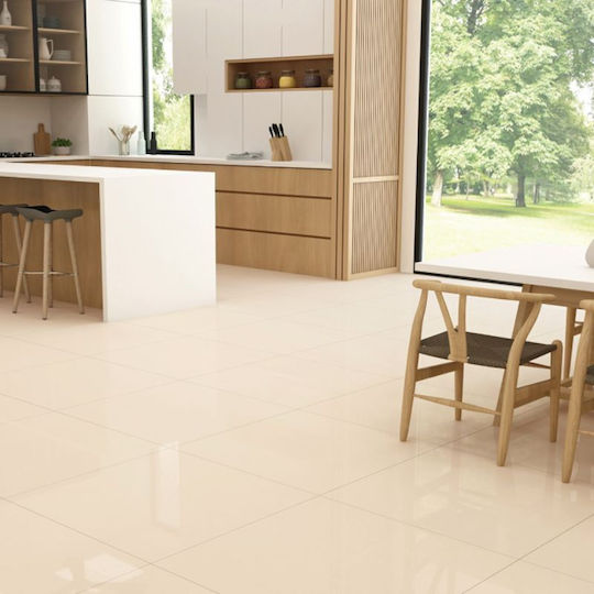 Prima Vista 72-IVO-SP60BEZ Piesă Ceramică De Podea / Montată Pe Perete Interior Din Granit Finisaj Lucios 60x60cm Ivoire