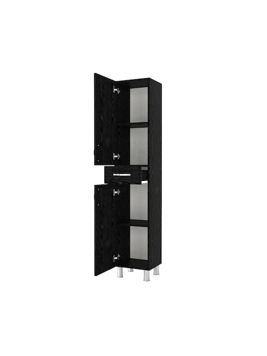 Selina Kitchen Tall Cupboard Sencron Black 35x31x179cm