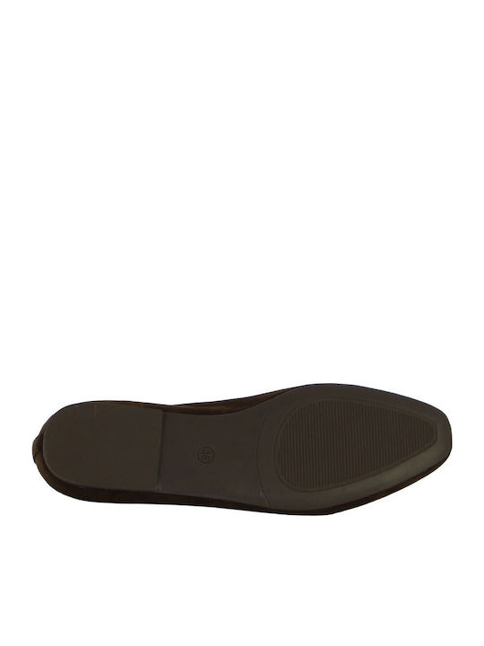 Women's Ballerina Shoes in Brown Colour