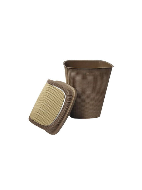 Plastic Waste Bin Beige 40x25x20cm