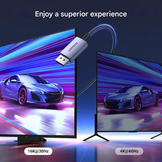 Ugreen Cablu DisplayPort 2.1 Certificat Vesa 2 M Suportă 16k@30hz 8k@240hz 4k@240hz 40 Gbps Hdr Hdcp 2.2 Dsc 1.2a Compatibil Freesync/g-sync Pc Gaming Monitor Tv